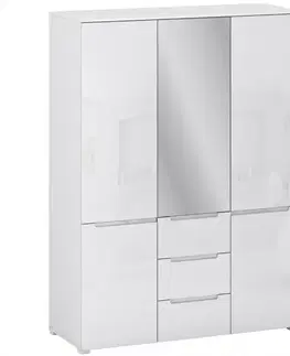 Šatníkové skrine Skriňa Hill H biely