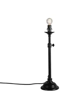 Stolné lampy Klasická stolná lampa čierna nastaviteľná bez tienidla - Accia