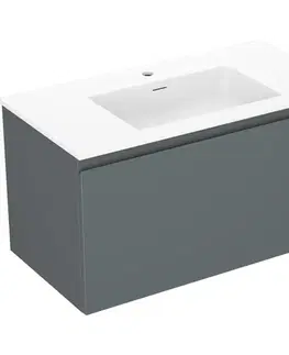 Kúpeľňový nábytok MEXEN/S - Orio kúpeľňová skrinka 90 cm s umývadlom Otis, 1 šuplík, grafit mat/biela mat 91A10-09047-1-BF66-W18M01
