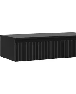 Kúpeľňový nábytok MEXEN/S - Rivel kúpeľňová skrinka pod umývadlo 100 cm s doskou, 1 šuplík, reliéf, čierna mat 91A20-10023-1-BFC71