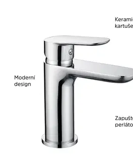 Kúpeľňové batérie Mereo Umývadlová stojanková vysoká batéria, Viana, bez výpuste, chróm CBE10102