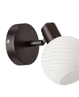 Nástenné svetlá GRANO lampa kinkiet czekoladowy 1x40W E14 klosz biały