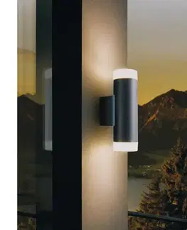 LED osvetlenie Eglo 13709 - LED vonkajšie nástenné svietidlo RIGA 2xGU10/4,6W/230V IP44 čierne 13709