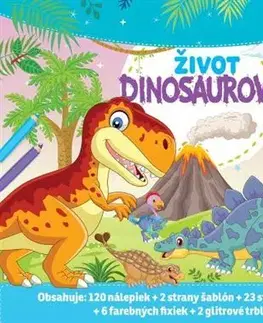 Nalepovačky, vystrihovačky, skladačky Život dinosaurov - maľovanka