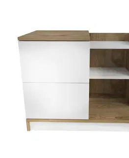 Nočné stolíky Nočný stolík Rena - White, Walnut
