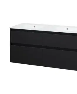 Kúpeľňový nábytok Mereo Opto, kúpeľňová skrinka s keramickým umývadlom 121 cm, čierna CN943