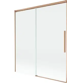 Sprchové dvere MEXEN/S - Rox vaňová zástena 2-krídlová posuvná 150 x 150, transparent, meď kartáčovaná 8C9-150-001-65-00