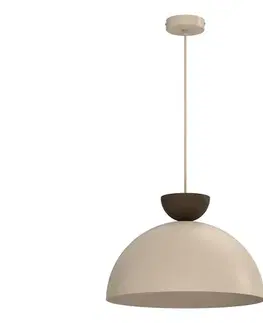 Svietidlá  Luster na lanku NEVIS 1xE27/15W/230V, priemer 38 cm, béžový 9707A