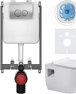 Záchody CERANO - Kompletný WC set Basic/Dure - biela lesklá - WC tlačidlo Dualo/Strieborná - na zamurovanie - 51x35 CER-8050BD85904