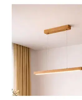 Svietidlá  Závesný LED luster na lanku VERDE LED/18W/230V 3000K 76 cm dub LM-1.292/A/LED/DĄB