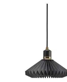 Svietidlá Halo Design 744084 - Závesný luster na lankách PARIS 1xG9/28W/230V pr. 24 cm čierna/mosadz/dub 744084