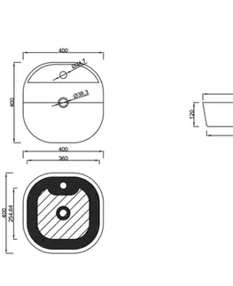 Umývadlá INVENA - Umývadlo na dosku 40 cm PEJTO CE-17-001-C