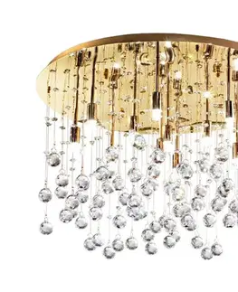 Svietidlá Ideal Lux-LED Krištáľové stropné svietidlo MOONLIGHT 12xG9/3W/230V pr.60 cm zlatá 082783