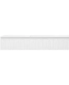 Kúpeľňový nábytok MEXEN/S - Rivel kúpeľňová skrinka 160 cm s umývadlom Otis, 1 šuplík, reliéf, biela mat 91A20-16023-1-BF01-W18M01