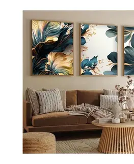 Obrazy  SADA 3x Obraz vo fotorámčeku 50x70 cm rastliny 693BSE1550