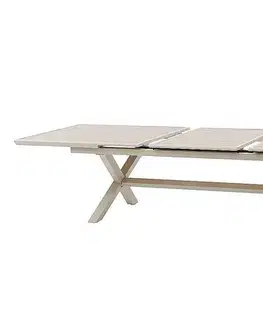 Stolčeky DEOKORK Hliníkový stôl BERGAMO 250/330 cm (efekt dreva)