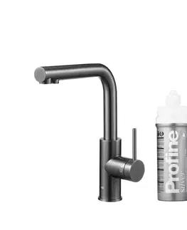 Kuchynské batérie KFA - Duero pure basic, filtrujúca s otočnou výtokovou armatúrou, gunmetal šedá + profine silver s 6623-914-61