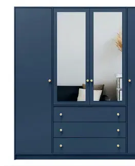 Šatníkové skrine ArtStol Šatníková skriňa SIENA 2 D4 | tmavomodrá