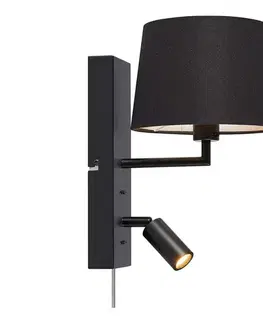 LED osvetlenie Markslöjd 108595 - LED nástenné svietidlo s USB COMO 1xE14/40W/230V + LED/3W čierne 108595
