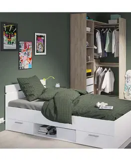 Postele Multifunkčná posteľ 90x200 MICHIGAN perleťovo biela