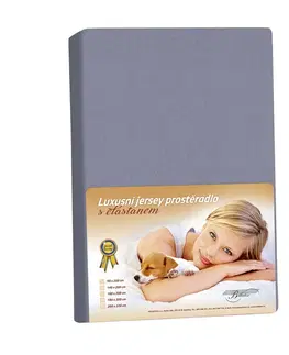 Plachty Bellatex Jersey prestieradlo s elastanom tmavosivá, 100 x 200 cm