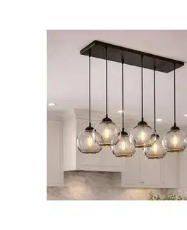 Svietidlá BRILAGI - Luster na lanku DIOR 6xE27/60W/230V čierna/dymová sivá 59-028B