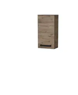 Kúpeľňový nábytok Kúpeľňová skrinka nízka s čiernou úchytkou SAT Cube Way 32,5x63x20 cm dub Wellington mat CUBE3CH32DW CUBE3CH32DW
