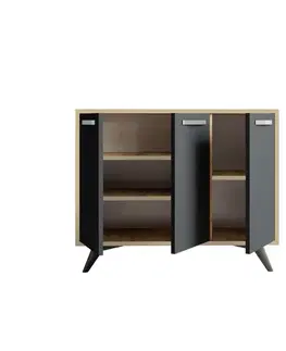 Komody Viacúčelová skrinka Piffa - Oak, Anthracite