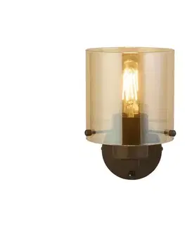 Svietidlá Searchlight 88912-1MO - Nástenné svietidlo SWEDEN 1xE27/60W/230V hnedá/dymová 88912-1MO
