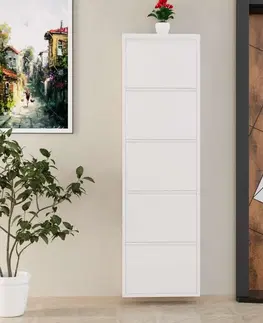Botníky PIERCE závesný kovový botník, biela