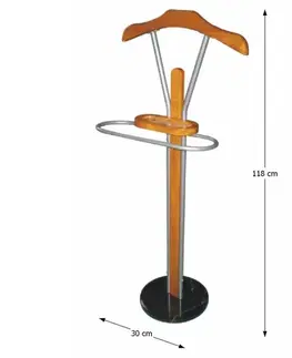 Nemý sluha KONDELA Luke vešiak buk / strieborná / čierna