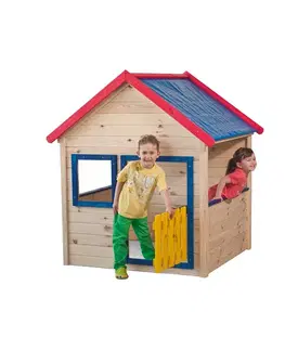 Hračky na záhradu Woody Drevený záhradný domček s farebným lemovaním 10110 