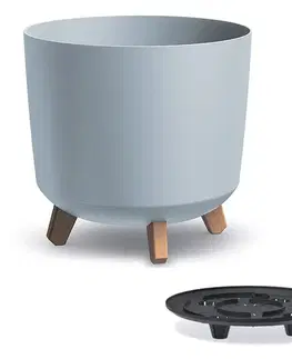 Kvetináče a truhlíky NABBI DGTL300L plastový kvetináč na nožičkách 29,8 cm svetlosivá