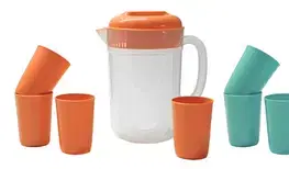 Džbány MAKRO - Džbán 2400ml a 4 poháre, umelá hmota rôzne farby
