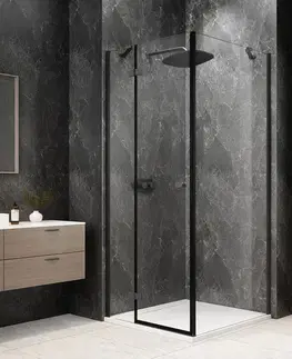 Sprchové dvere POLYSAN - GLOBE GUN METAL štvorcová sprchová zástena 1000x1000, číre sklo, ľavá GB1010-3415LGM