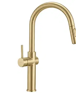 Kúpeľňové batérie REA - Kuchynská batéria Fresh vysoká Gold Brush REA-B7201