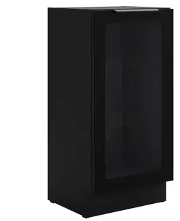 Kuchynské skrinky stojace Vitrína Čierna/Čierna 40dw 1f Bb