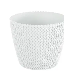 Kvetináče PROSPERPLAST - Obal na kvetináč SPLOFY 19cm biely, umelá hmota