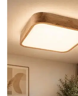 Svietidlá  Stropné svietidlo OAK SQUARE 4xE27/15W/230V 45x45 cm dub LD-PD-11.2/DĄB