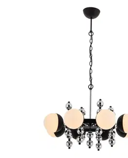 Svietidlá  Luster na reťazi DAISY 8xE27/40W/230V čierna/lesklý chróm 301AUR1277