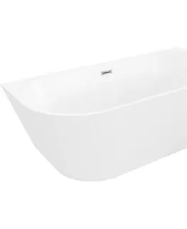 Vane MEXEN/S - Oris voľne stojaca vaňa nástenná reliéf 150 x 75, biela, sifón a prepad chróm 52871507500-01