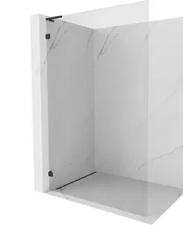 Sprchové dvere MEXEN/S - Lunar L Sprchová zástena WALK-IN ľavá 60 x 200, transparent 8 mm, čierna 830L-060-000-70-00-L