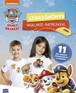 Nalepovačky, vystrihovačky, skladačky Mancs Őrjárat - Színezőkönyv vasalható matricákkal