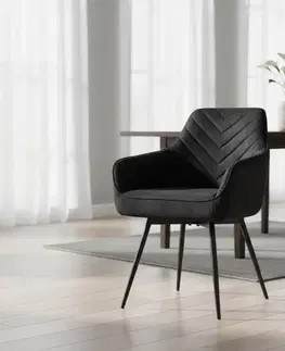 Kuchynské a jedálenské stoličky Signal Jedálenská stolička SERVIO VELVET | čierna
