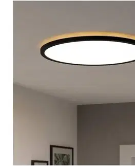 Svietidlá Eglo 901441-LED Kúpeľňové stropné svietidlo ROVITO 16,8W/230V pr.50cm IP44 čierna 901441
