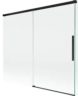 Sprchové dvere MEXEN/S - Rox L vaňová zástena 2-krídlová posuvná 180 + 80 x 150, transparent, čierna 8C9L-180-080-70-00