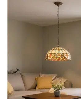 Svietidlá BRILAGI - Tiffany vitražový luster na reťazi MIRABELLA 1xE27/60W/230V, priemer 40 cm BRP-12028A