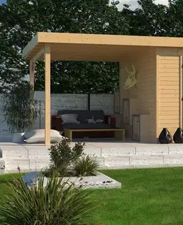 Drevené Drevený záhradný domček KERKO 6 s prístavkom 240 Lanitplast