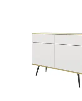Komody ArtPS Komoda BIJOU KSZ-107 | biela / čierne nohy