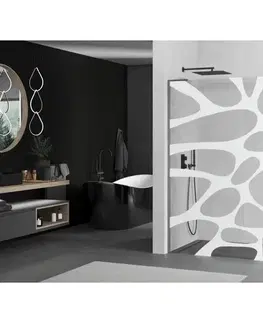 Sprchové dvere MEXEN/S - KiotoL Sprchová zástena WALK-IN 120 x 200, biela vzor, grafit metal 800-120-103-95-97